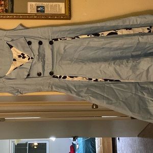 Blue 80s style dress. Nice material.